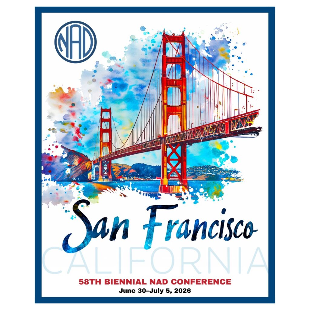 Colorful artistic depiction of the Golden Gate Bridge with the text